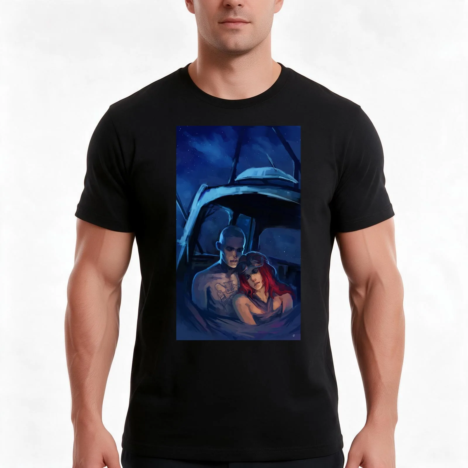 T-shirt Nux & Capable, modèle d’été décontracté en coton, coupe ample, style streetwear, imprimé graphique vintage, manches courtes.