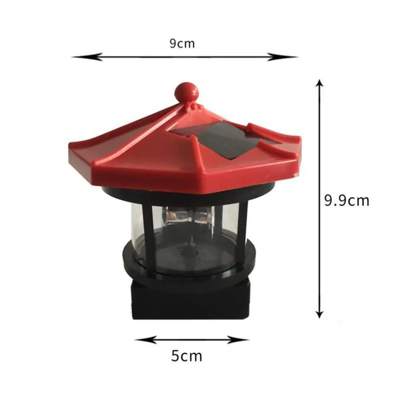 Imagem -06 - Solar Power Led Beacon Light Farol de Feixe Rotativo Luz Solar Decoração do Jardim Doméstico Fada