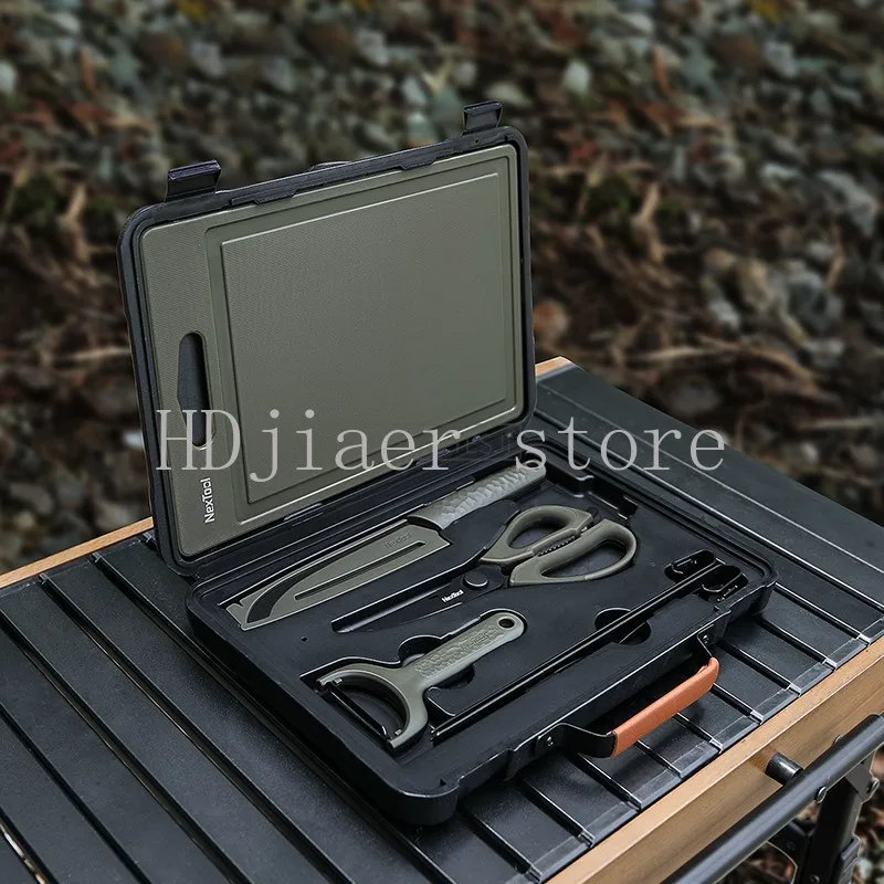 

Outdoor BBQ Toolbox Kitchenware Portable Set Camping Cutting Board Peeler Picnic Picnic