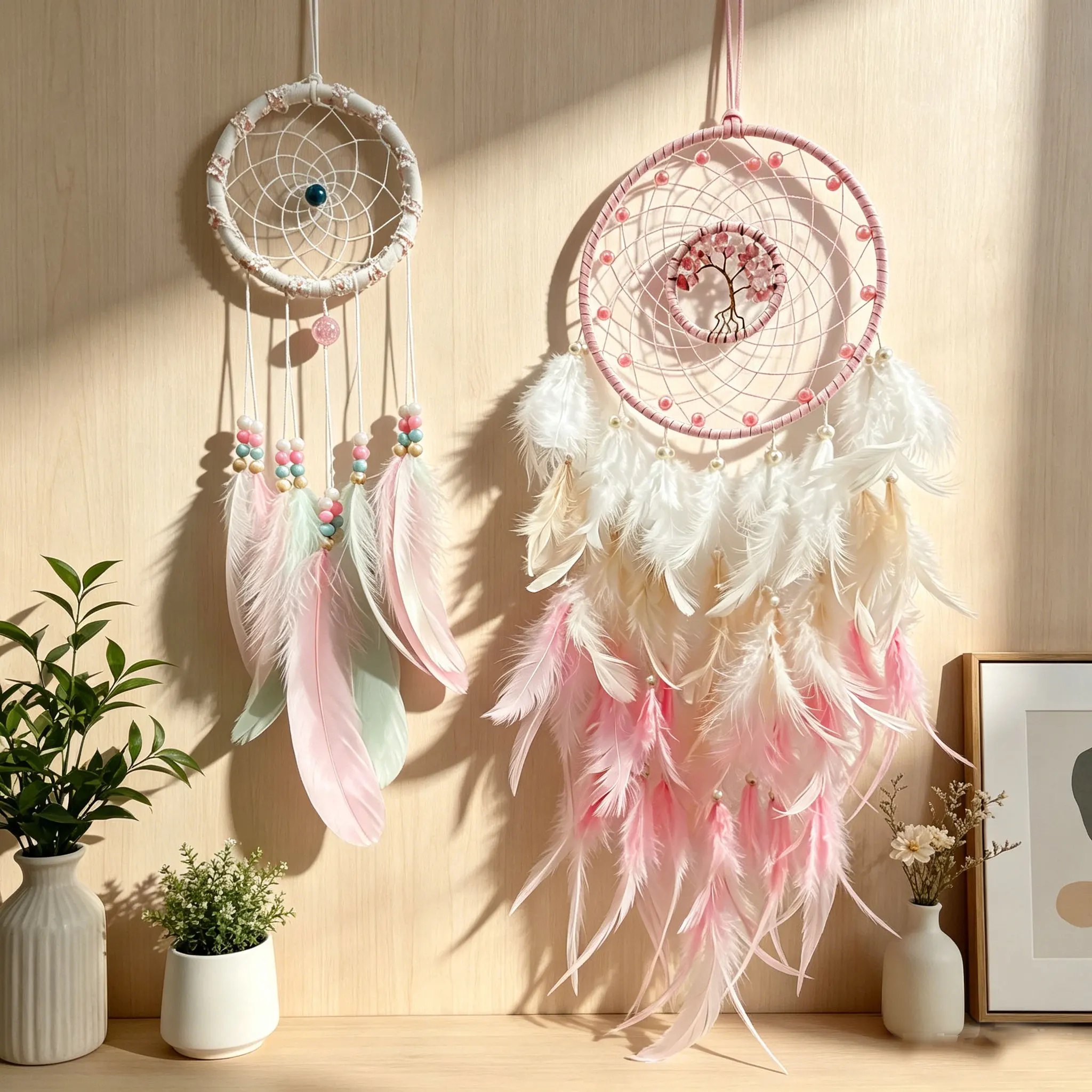 Bohemian 2Pcs Dreamcatcher Wal - Baby Nursery Decor Girl ulasan dan harga