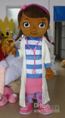 Nieuwe Volwassen Halloween Kerst Doc Mcstuffins Meisje Mascotte Fancy Cartoon Mascotte Kostuum Pluche Fancy Dress Mascotte Kostuum