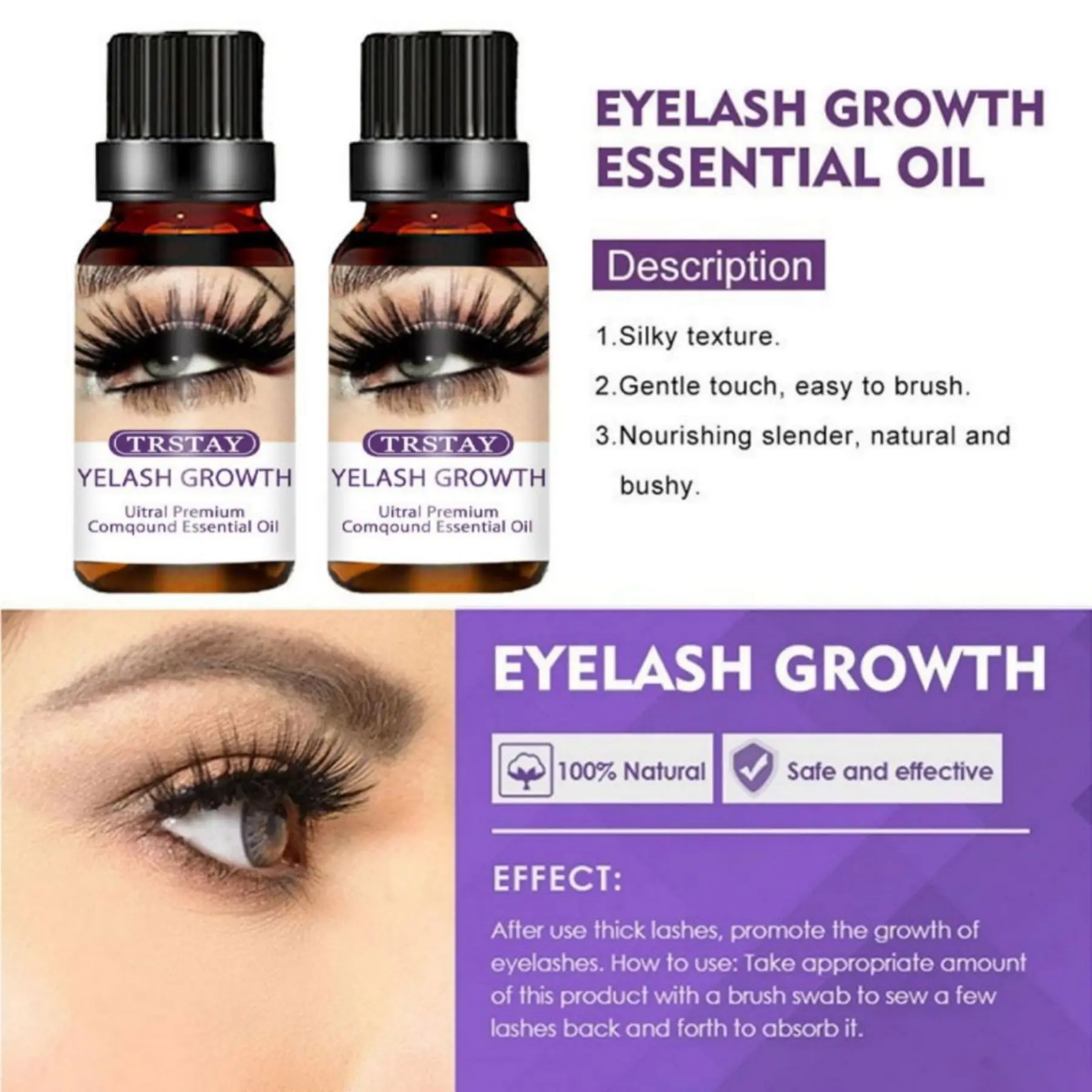 مصل نمو الرموش القوي ، زيت نمو الحواجب ، زيوت أساسية ، جوهر ، نمو سريع ، سائل ، محسن للرموش #4