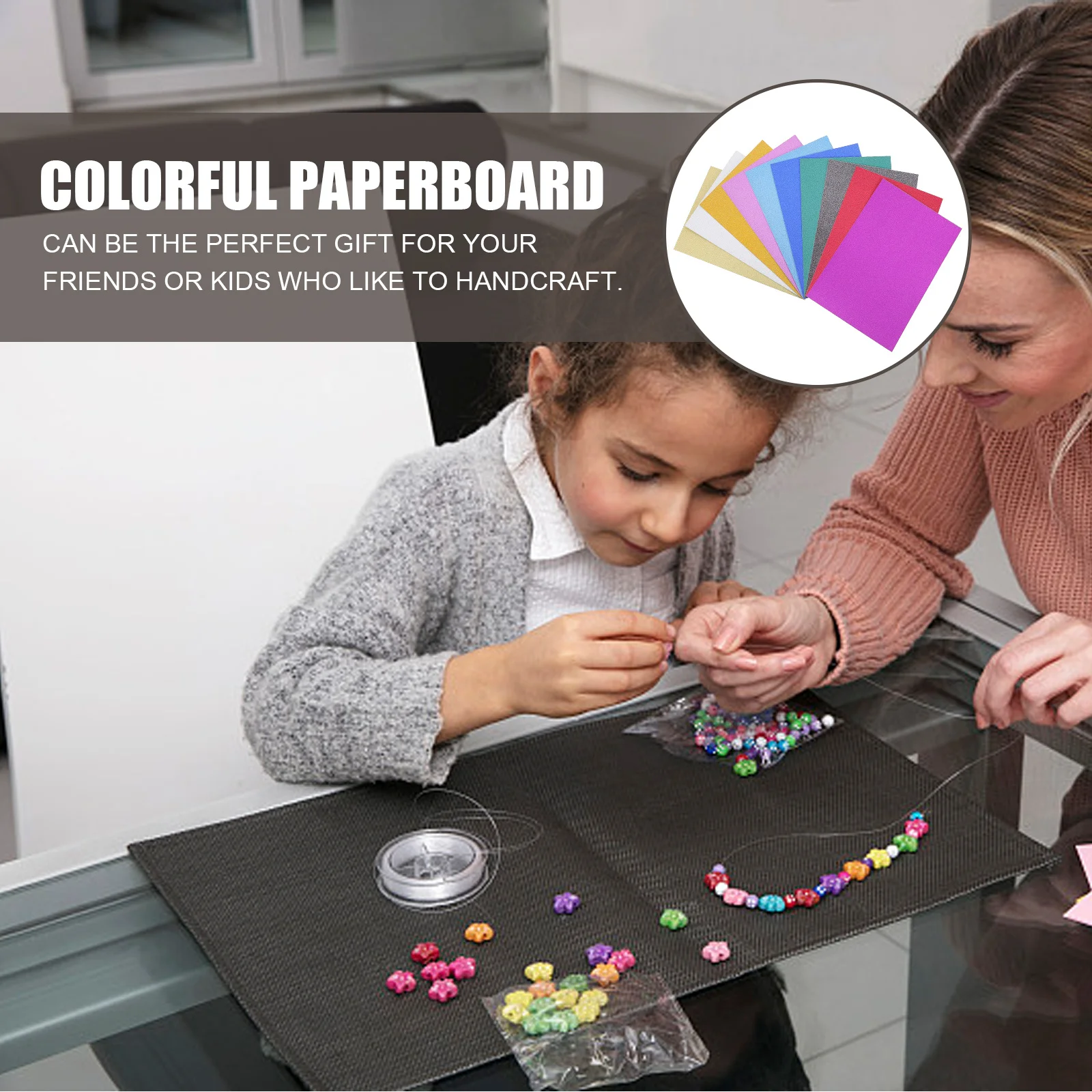 

Colorful Glitter Cardstock 40 Sheets DIY Paperboard Easy to Use and Store Perfect Gift for Crafts Glitter Cardstock