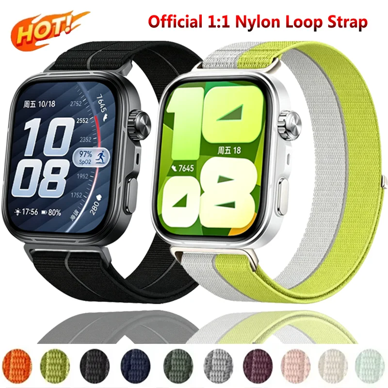 Bracelet en nylon officiel 1:1 pour Huawei Watch Fit 5 Pro 4 Pro, bracelet respirant pour Huawei Watch 5/4/3, accessoires de ceinture