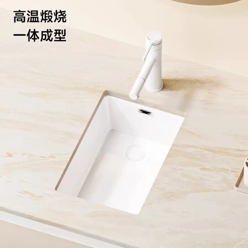 Ceramic Embedded Wash Basin Balcony Side Drainage Washbasin Small Size Household