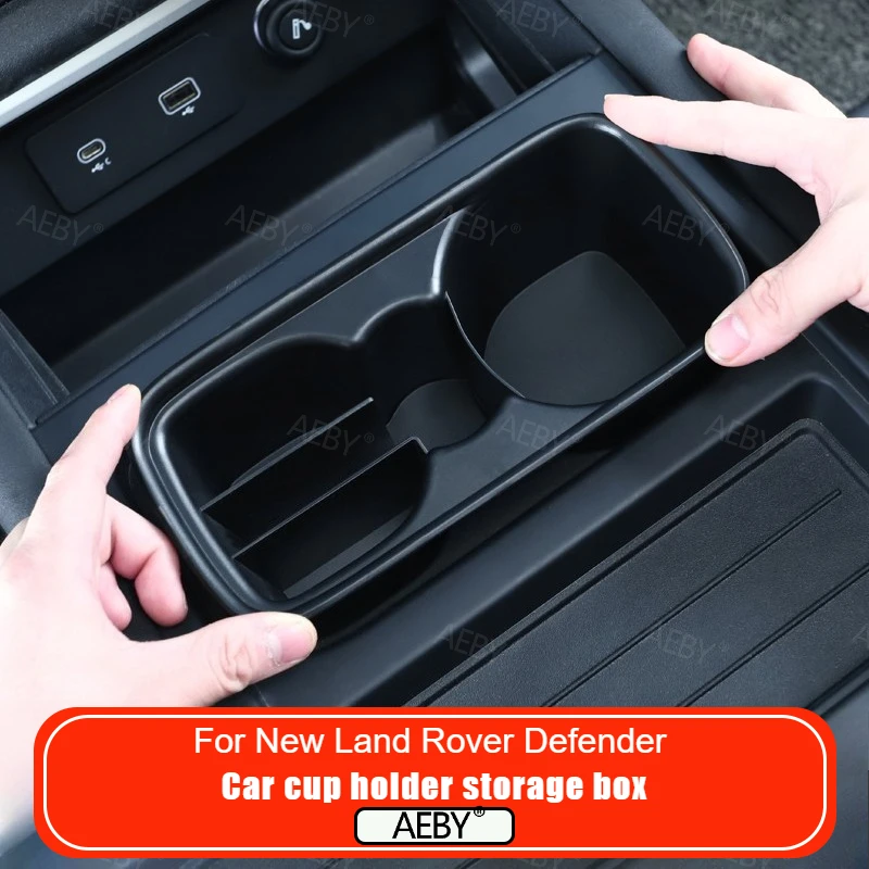 For New Land Rover Defender 2020-2024 Center console cup holder divider storage tray Hidden armrest cup holder interior