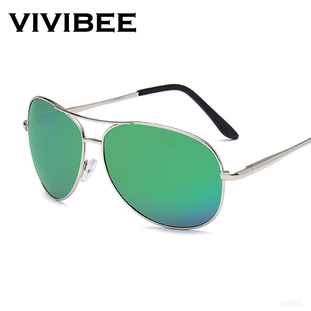 

VIVIBEE Metal Polarized Sunglasses Men Pilot Mirror Aviation Drivng Goggles Classic Fishing with UV400 Women Vintage Sun Glasses