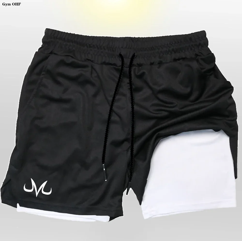 Anime Z-Shorts de sport College pour hommes, pantalons courts de sport 2 en 1, entraînement, course à pied, fitness, décontracté, maille