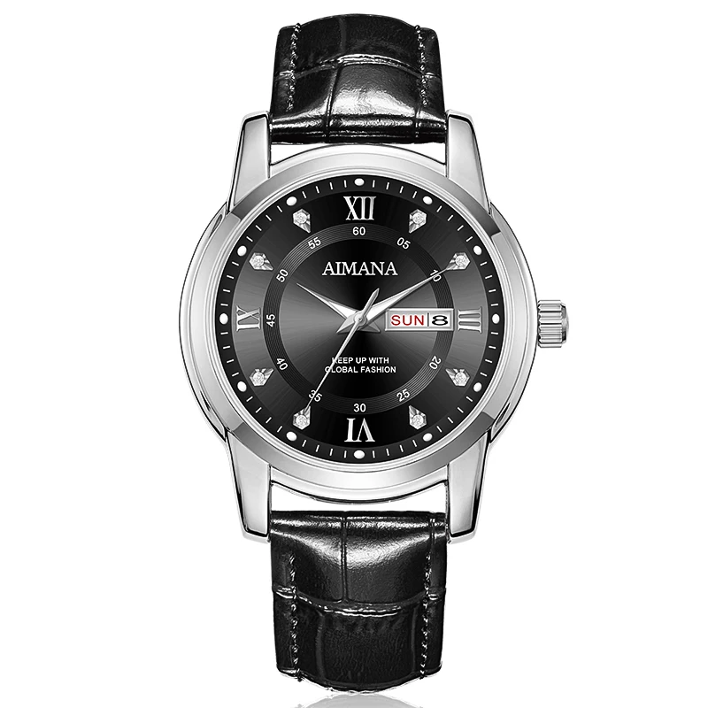 Jam Tangan Tali Kulit Elegan untuk Pria dan Wanita Jam Tangan Bergaya untuk Pakaian Kasual dan Formal