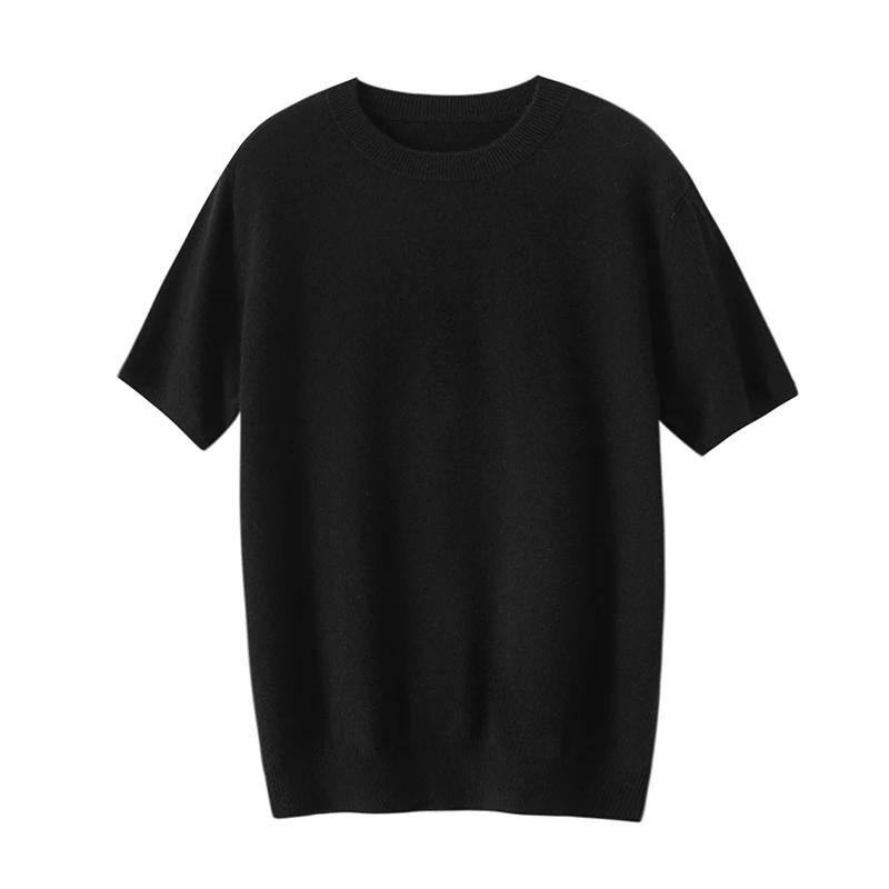 2024 New Style (100% Cashmere) Men's Casual Classic Versatile Fashion Short Sleeve T-shirt for Men