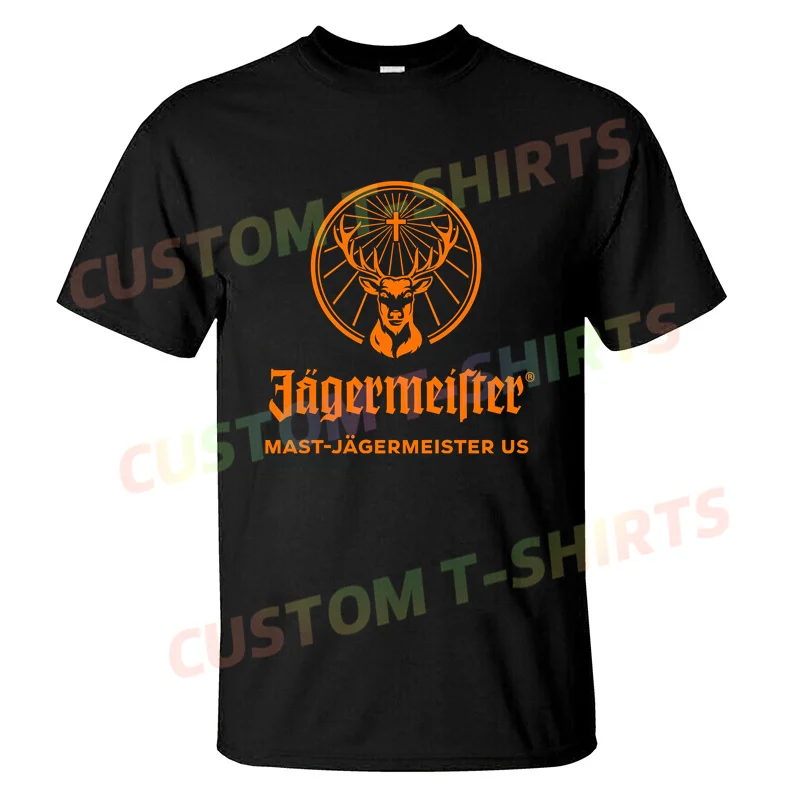 

2024 Men T Shirt Casual Vintage Jagermaister Logo Vintage T-shirt Graphic Summer Short Sleeves 100% Cotton S-3XL Cool Tee