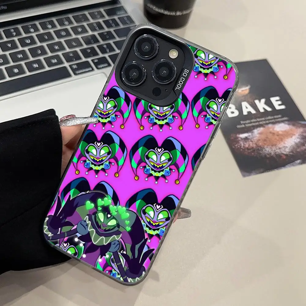 H-Helluva Boss قضية الهاتف المحمول آيفون 17 16 15 14 13 12 11 X XR XS 8 7 Pro Max Plus شفافة اللون واقية فاخرة