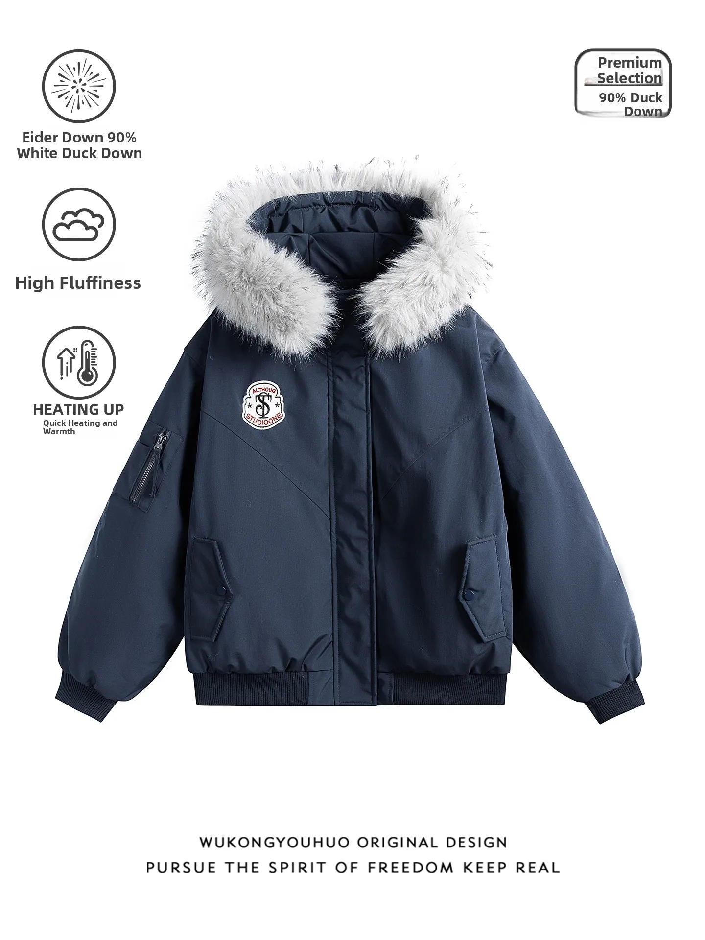 

Теплая и стильная: Мужская зимняя куртка-пуховик с капюшоном и воротником из 90% пуха, в ретро-стиле, модная, брендовая, для повседневной носки, Thiened