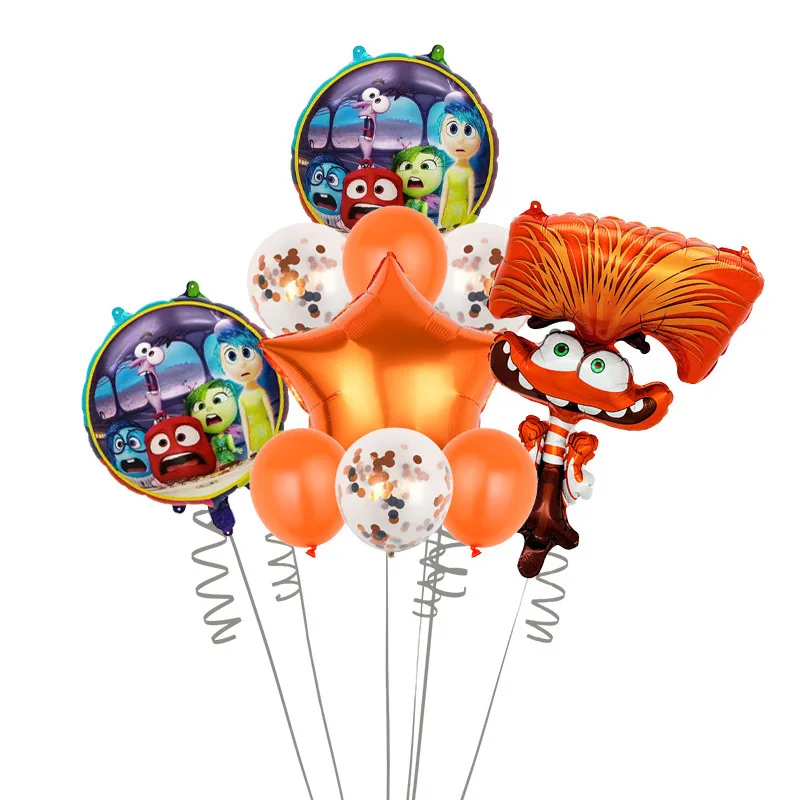 Hot Inside Out 2 Balloon Set Joy Sadness Anger Disgust Fear Cartoon Animation Balloon Decoration for Children's Birthday Party