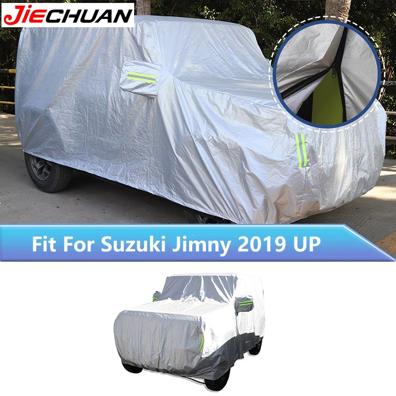 

JIECHUAN Full Car Cover Outdoor Rainproof Dustproof Sun UV Protection Cover For Suzuki Jimny 2019 Up,Auto Exterior Accessories