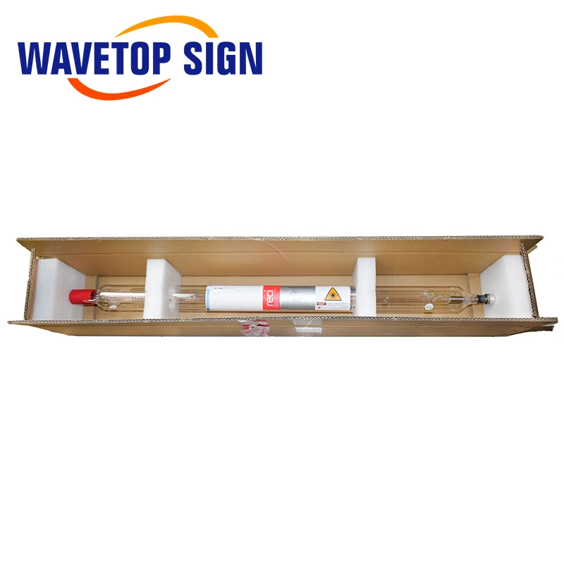 WaveTopSign Reci W4 100 Вт Длина 1400 мм D80/65 мм CO2 Лазерная трубка Деревянный корпус Упаковка коробки для CO2 Лазерная гравировальная машина для резки
