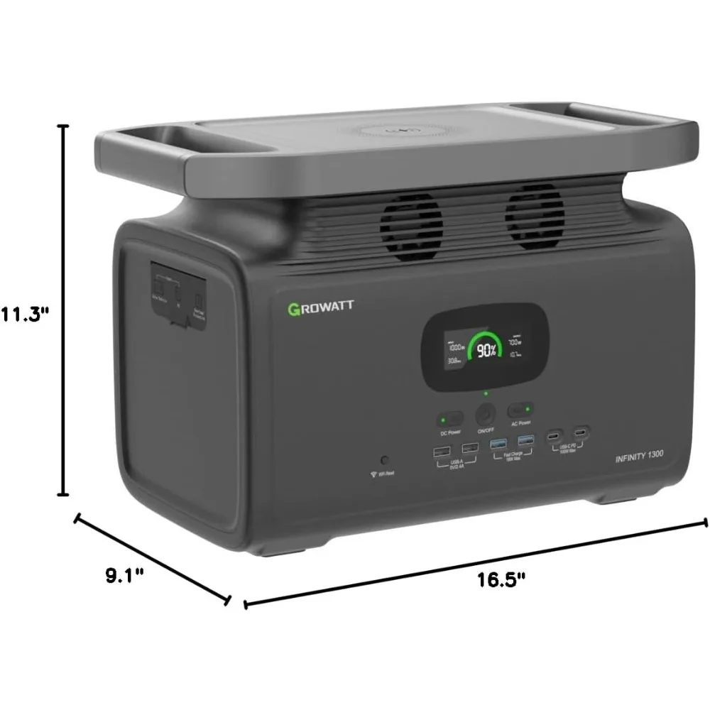 Infinity 1300 Portable Power Station,1800W Electric Solar Generator,1382Wh LiFePO4 Battery,14 Outlets for Camping, Power Outages