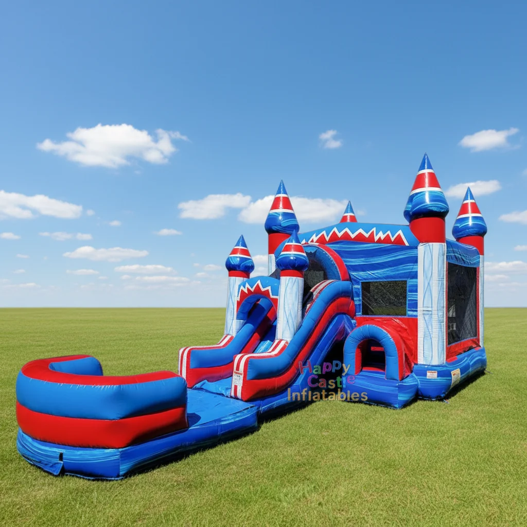 Factory Custom Commercial Inflatable Bouncy Jumping Castle with Water Slide and Pool for Party and Events