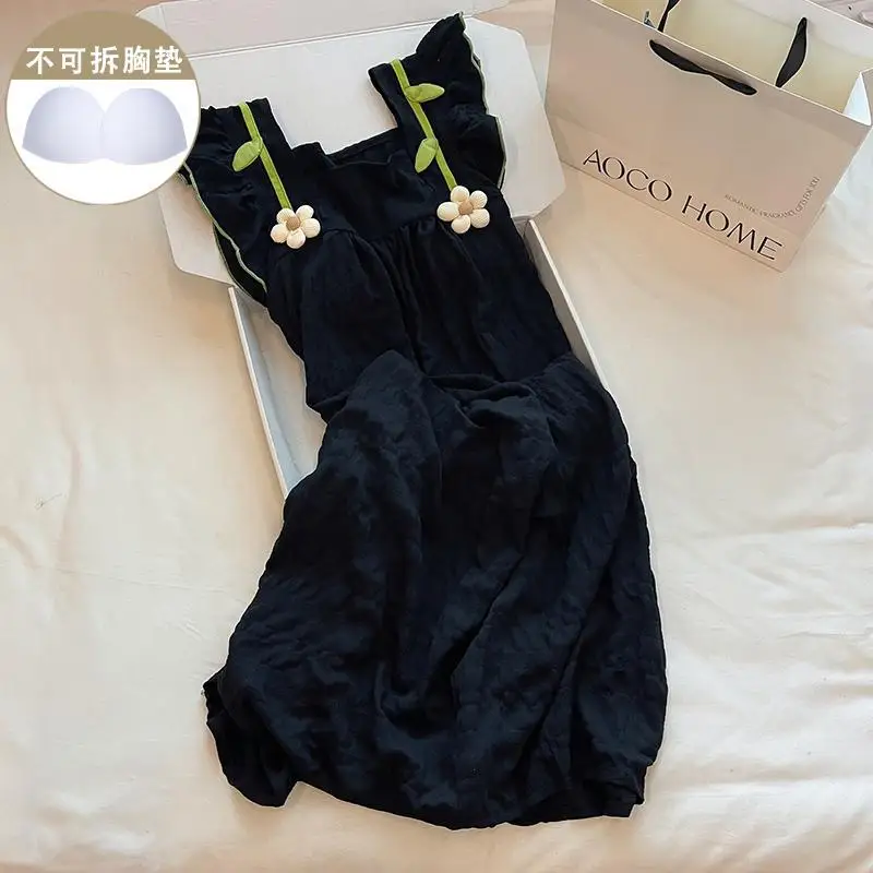 Nightgowns Women's Clothes Summer Thin New Suspenders Bustier Home Simple Cozy Casual Slim Loose Fit Temperament Airy Cool Sweet