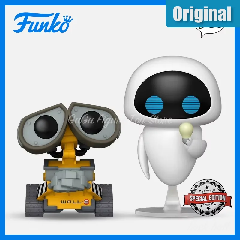 Original Funko Walle Figures Wall.E Eve Anime Figure Pvc Ornament Statue Model Doll Collection Room Desk Decoration Toys Gifts