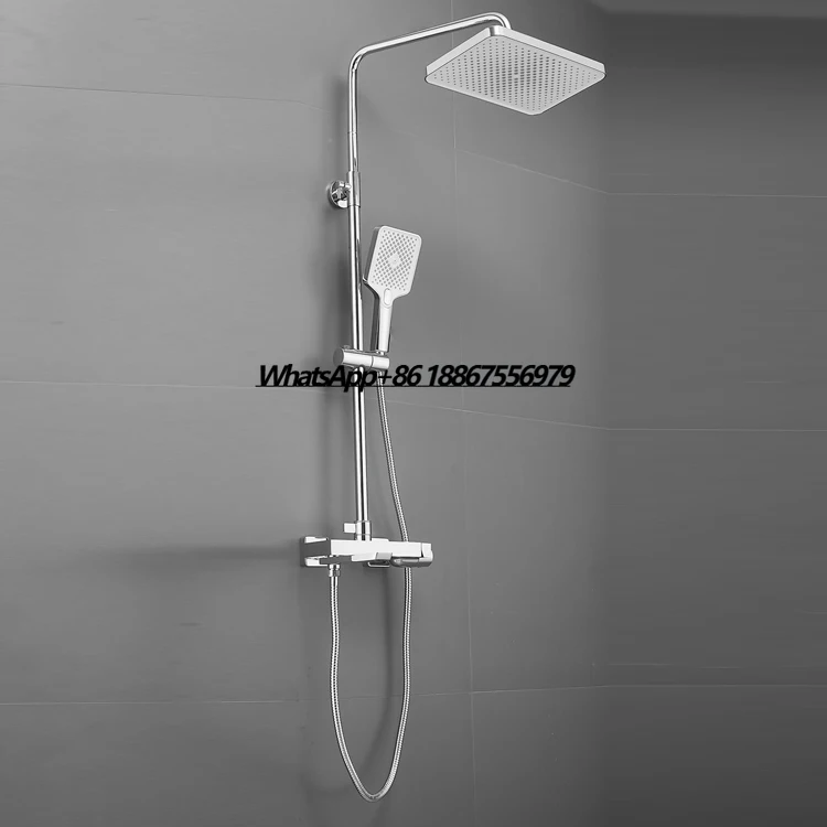 

Popular Bathroom Shower System High Pressure Rainfall Rotary Switches Bathroom Rain Shower Set