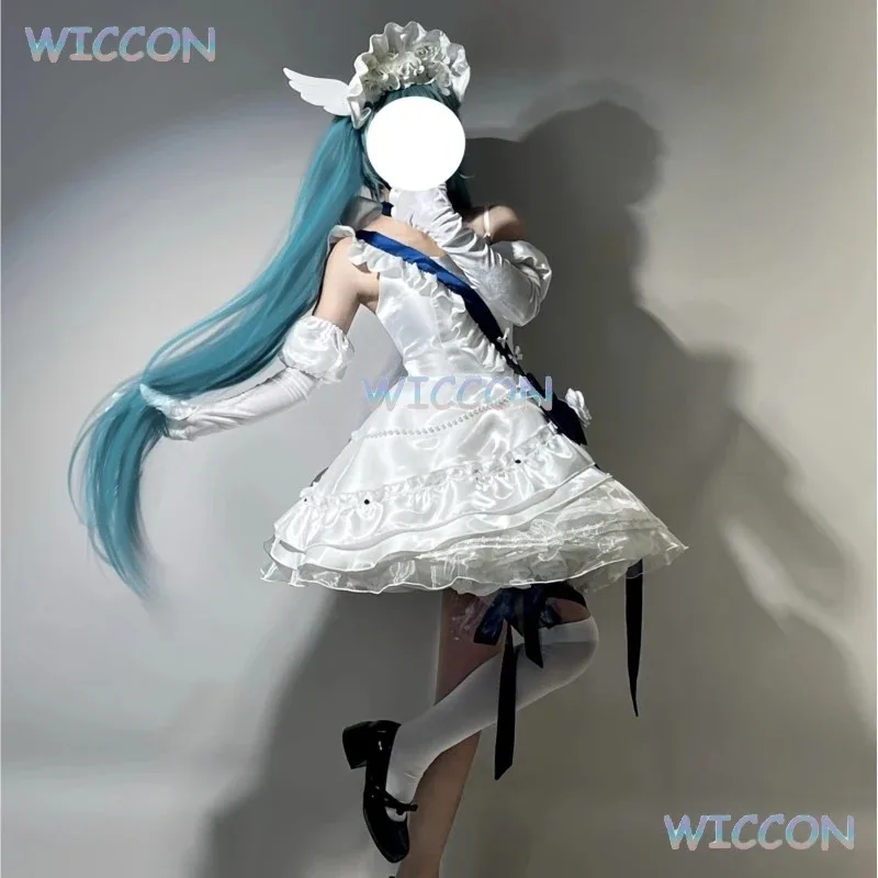

asdh8@Project SEKAI: COLORFUL STAGE! Feat. White Lolita Dress Mikuu Cosplay Doujin Knight Princess Mikuu Wig Women Halloween Ro