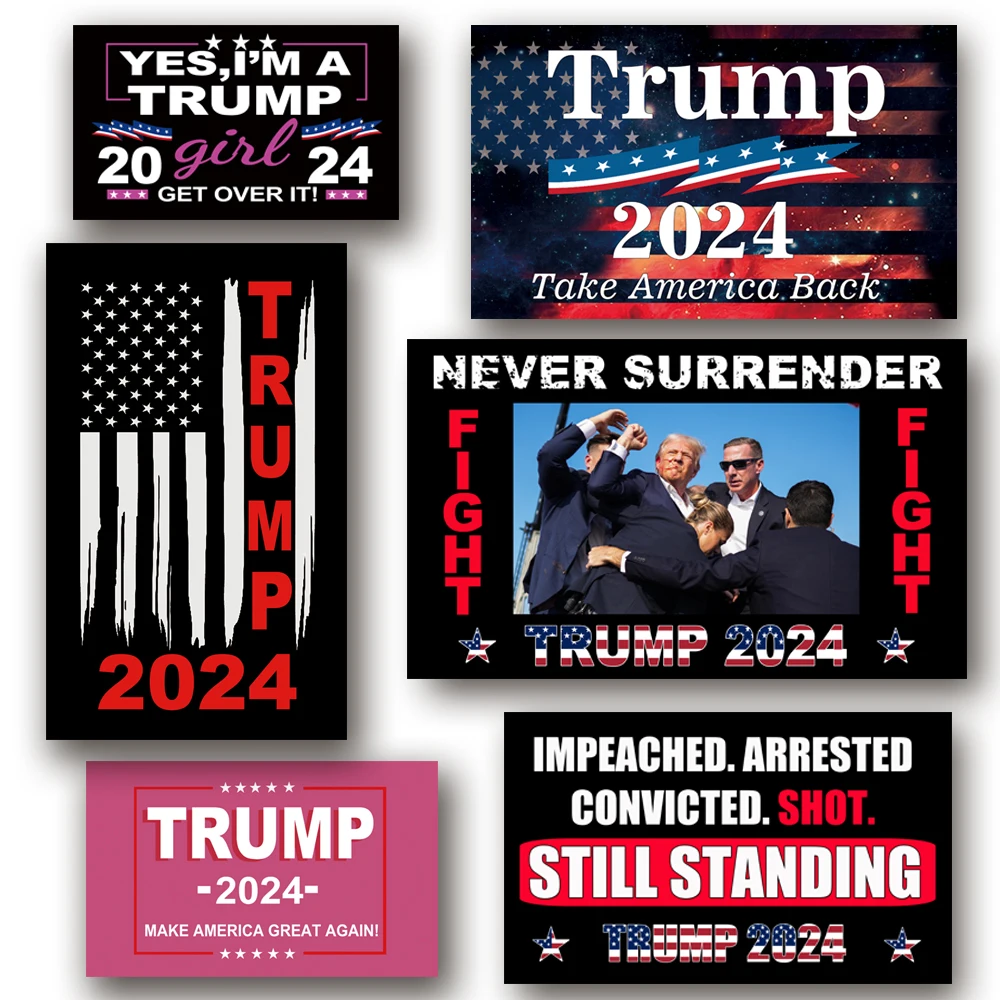 

Trump 2024 Flag Never Surrender Take America Back Flag 3x5FT Outdoor Polyester with Canvas Header and 2 Brass Grommets