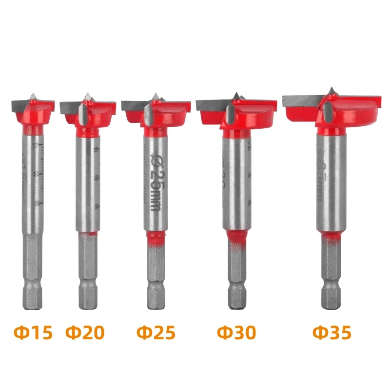 YUSUN 5PCS D15MM-35MM Hinge BORING BITS Router Bit Woodworking Milling Cutter For Wood Bit Face Mill Carbide Cutter End Mill