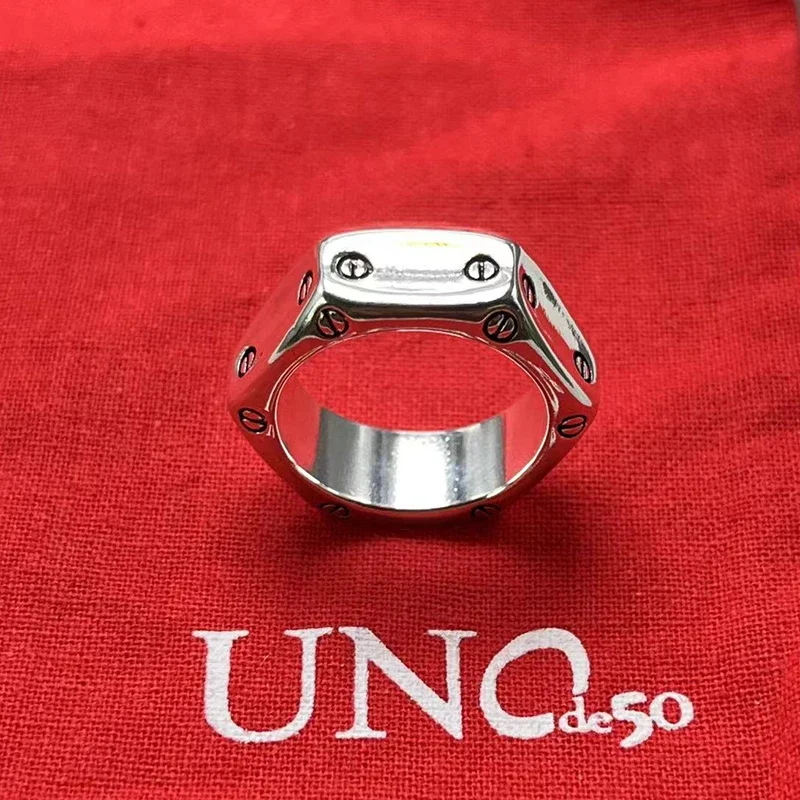 UNode50-anillo exquisito de moda europea y americana para mujer, joyería romántica para vacaciones, bolsa de regalo con bolsa, 2023