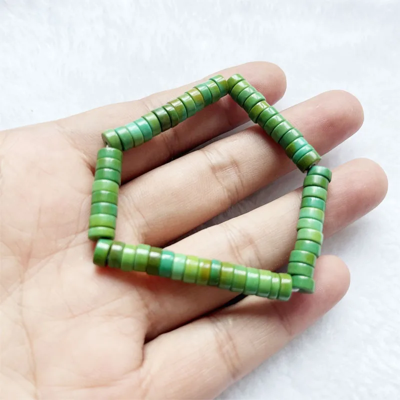 3*6MM Heishi Green Turquoise Bracelet For Women Men Natural Stone Bead School Student Friend Party Prom Jewelry Wedding