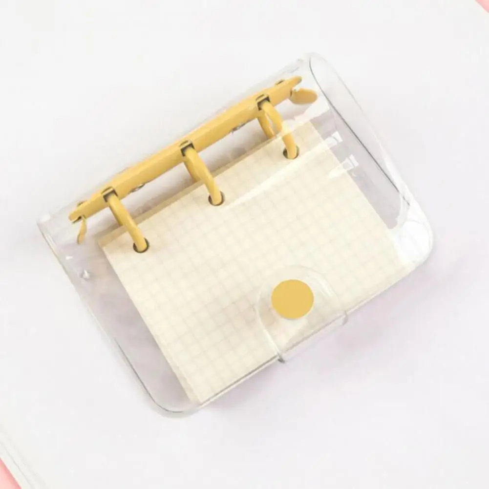 80 Pages Transparent 3 Ring Mini Loose-leaf Hand Book Student Notebook Ring Binder Cartoon Animal Diary Planner Journal Book