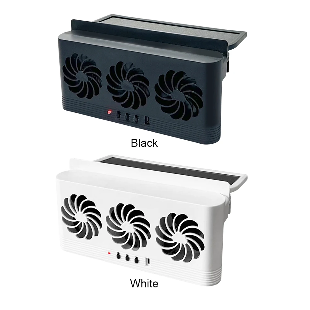 

Solar Powered Car Exhaust Fan Eliminate Peculiar Smell Car Radiator Cooling Fan USB Powered Car Window Air Vent Fan for All Cars