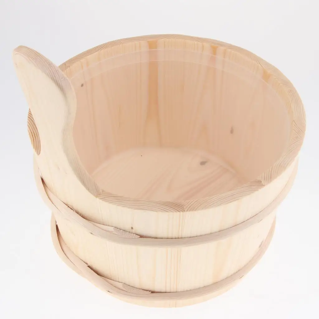 4L Sauna Wooden Bucket Pail with linner Combined Set Sauna Room Accessory