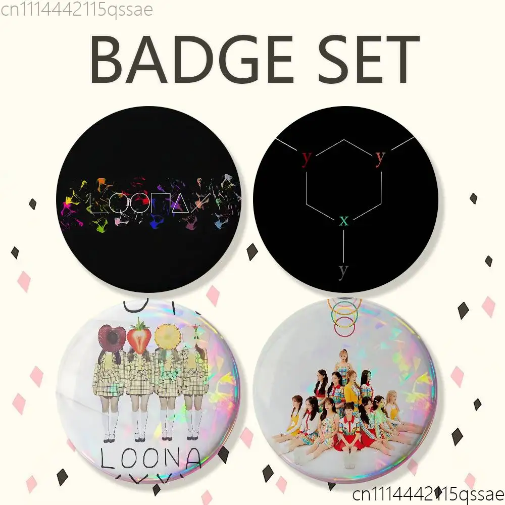 YVES Album Yyxy LOONA Kawaii 25mm 75mm 44mm 58mm 32m Coin Badges Personalized Handmade Round Brooches Pins Accessory
