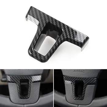 For VW Golf 6 MK6 Passat B7 CC Tiguan Jetta Sharan Caddy Car Accessories ABS Carbon Fiber Steering Wheel Bottom Frame Cover Trim
