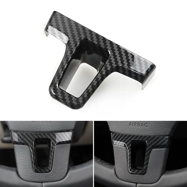 For VW Golf 6 MK6 Passat B7 CC Tiguan Jetta Sharan Caddy Car Accessories ABS Carbon Fiber Steering Wheel Bottom Frame Cover Trim