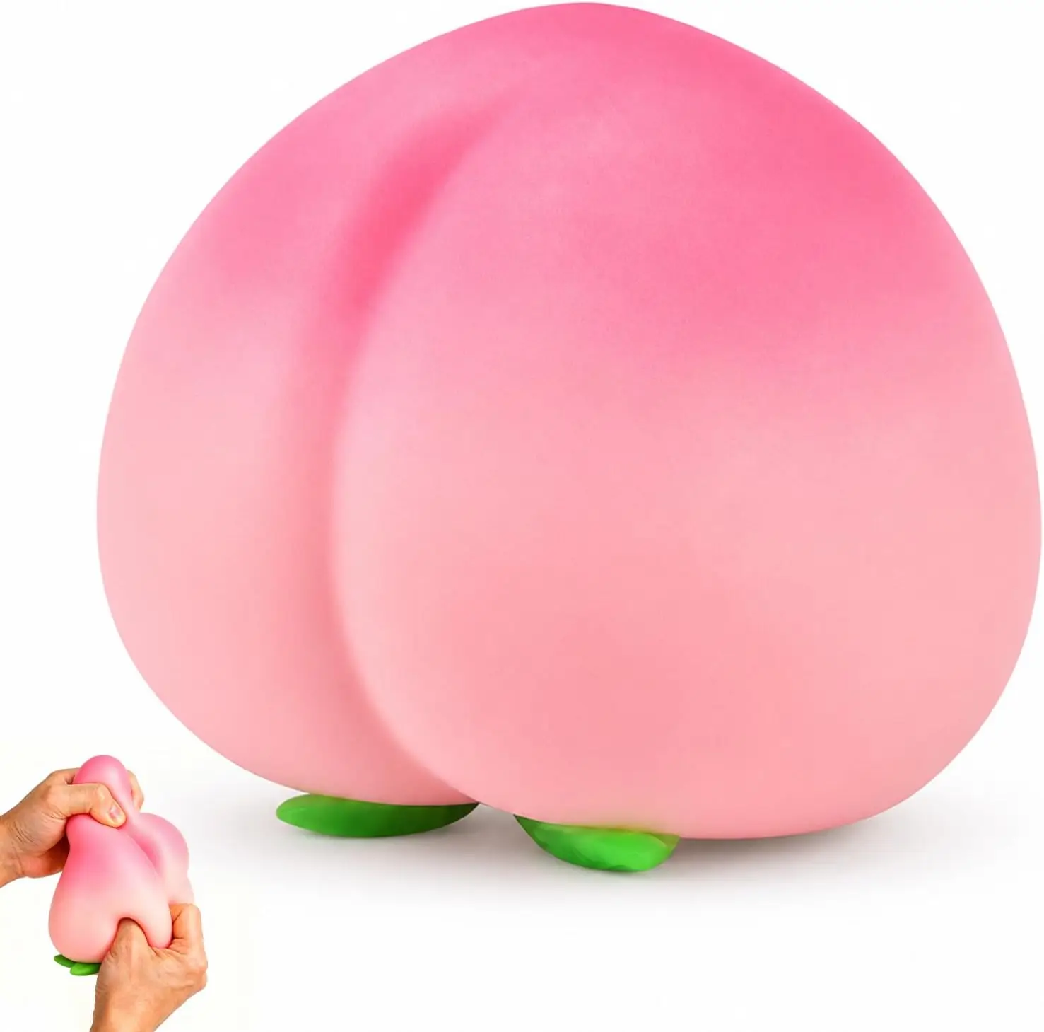 Peach Squishy, Jumbo Squeezy Fruit Stress Ball, Slow Rise Squishies, Soft Desk Decor (6 inch Peach)
