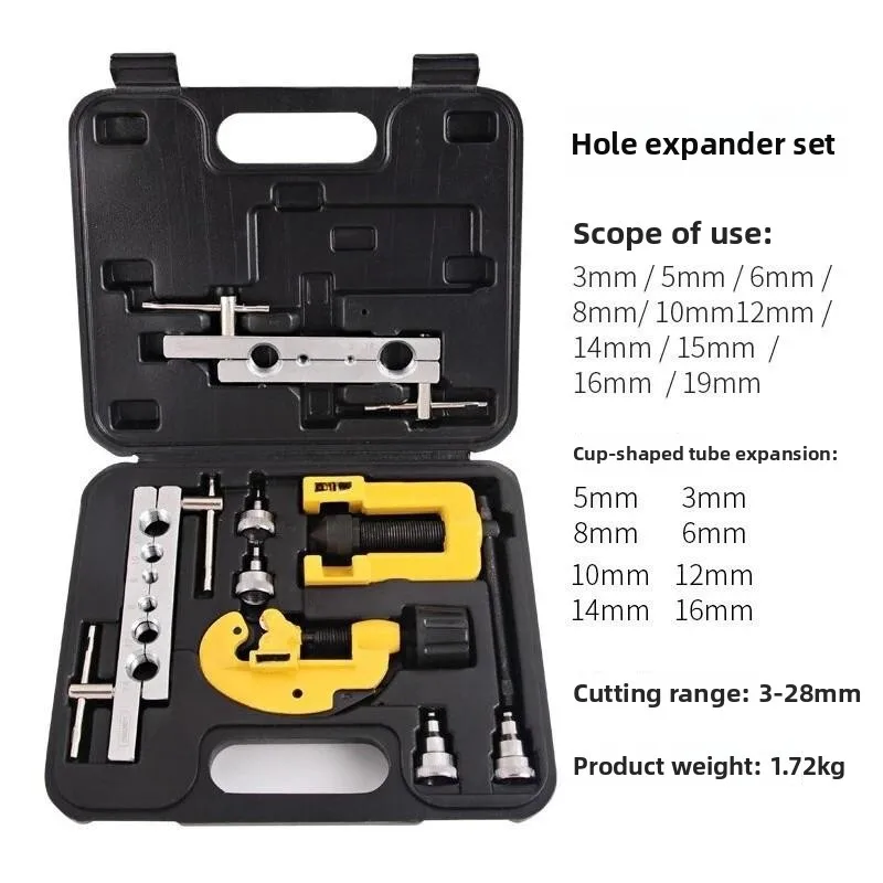 Air Conditioner Copper Pipe Flaring & Swaging Tool Set, Copper Tube Expander Kit for Refrigeration Maintenance Work