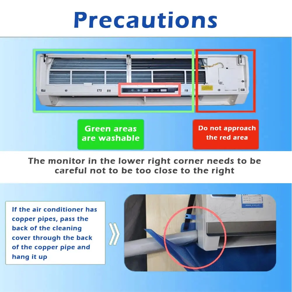 Air Conditioner Cleaning Cover Set Waterproof Wall-mounted Split Air Conditioner Cleaning Cover with Drain Cleaning Set Tools