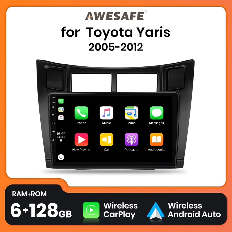 AWESAFE PX9 Plus Car Radio For Toyota Yaris 2005 - 2012 wireless CarPlay Android Auto car intelligent systems No 2 din 2din DVD