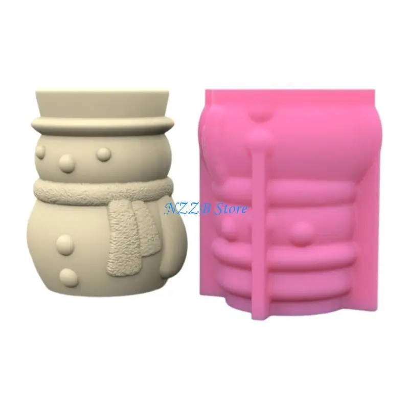 T21F قالب مزهرية سيليكون متعدد الاستخدامات قوالب خرسانة قالب صب سيليكون على شكل رجل ثلج #4