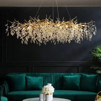 Luxury Gold Crystal LED Chandeliers Living Dining Room Bedroom Lighting Lustre Ceiling Pendant Lamps Indoor Villa Lights Fixture 3