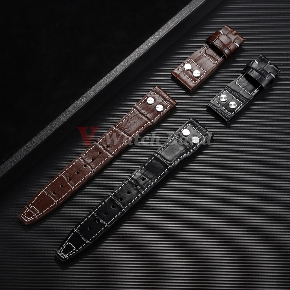 Cowhide Watch Strap for IWC Pilot 20mm 21mm 22mm Straps Waterproof Sport Watchband Cowhide Wrist Belt Men Women Bracelet 20 mm