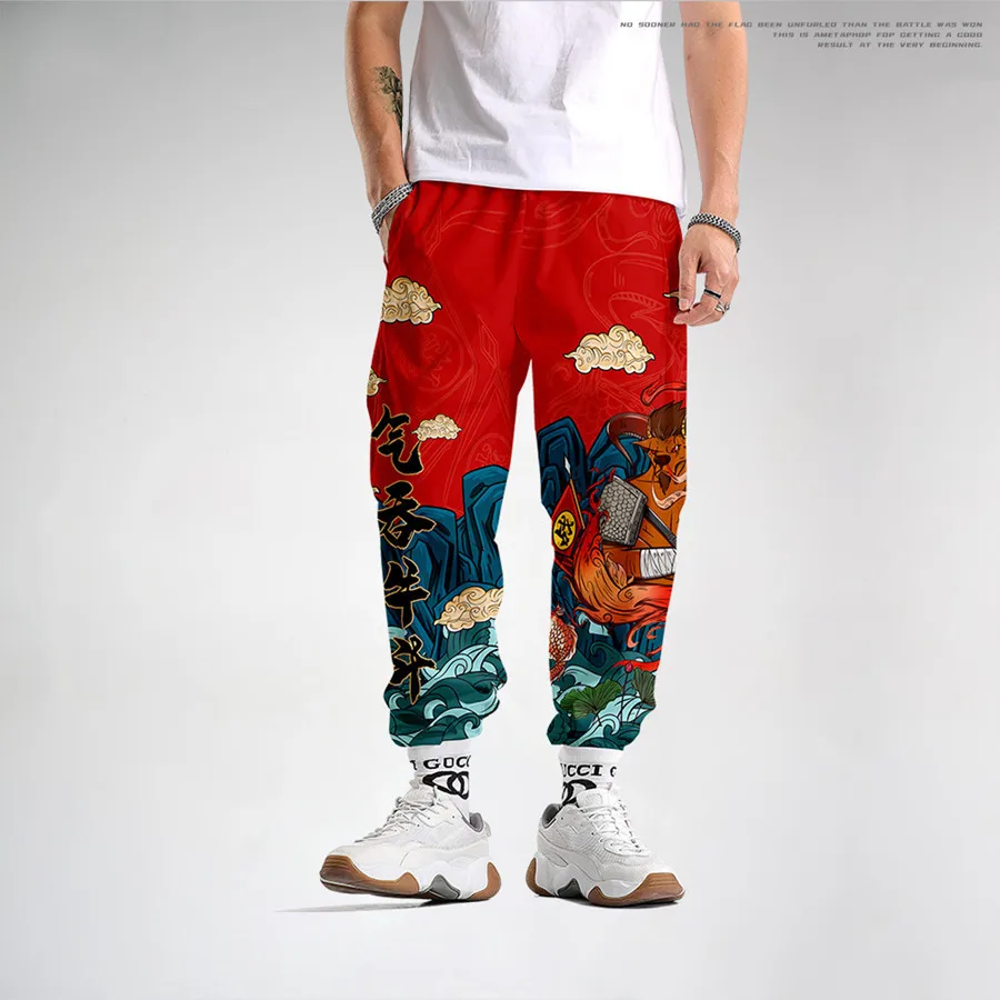 Traditional Pattern Male Female Casual Sweatpants Fitness Workout hip hop Elastic Pants Men Clothes Track Joggers Man