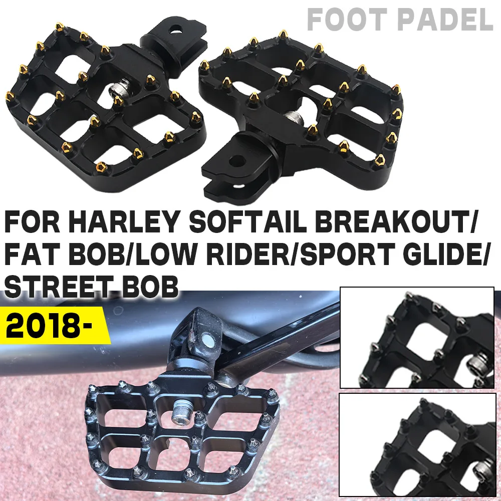 

Мотоцикл 360° ° Вращающиеся подножки для HARLEY Softail Fat Bob FXFB Low Rider S FXLRS Street Bob, регулируемые передние подставки для ног, педаль