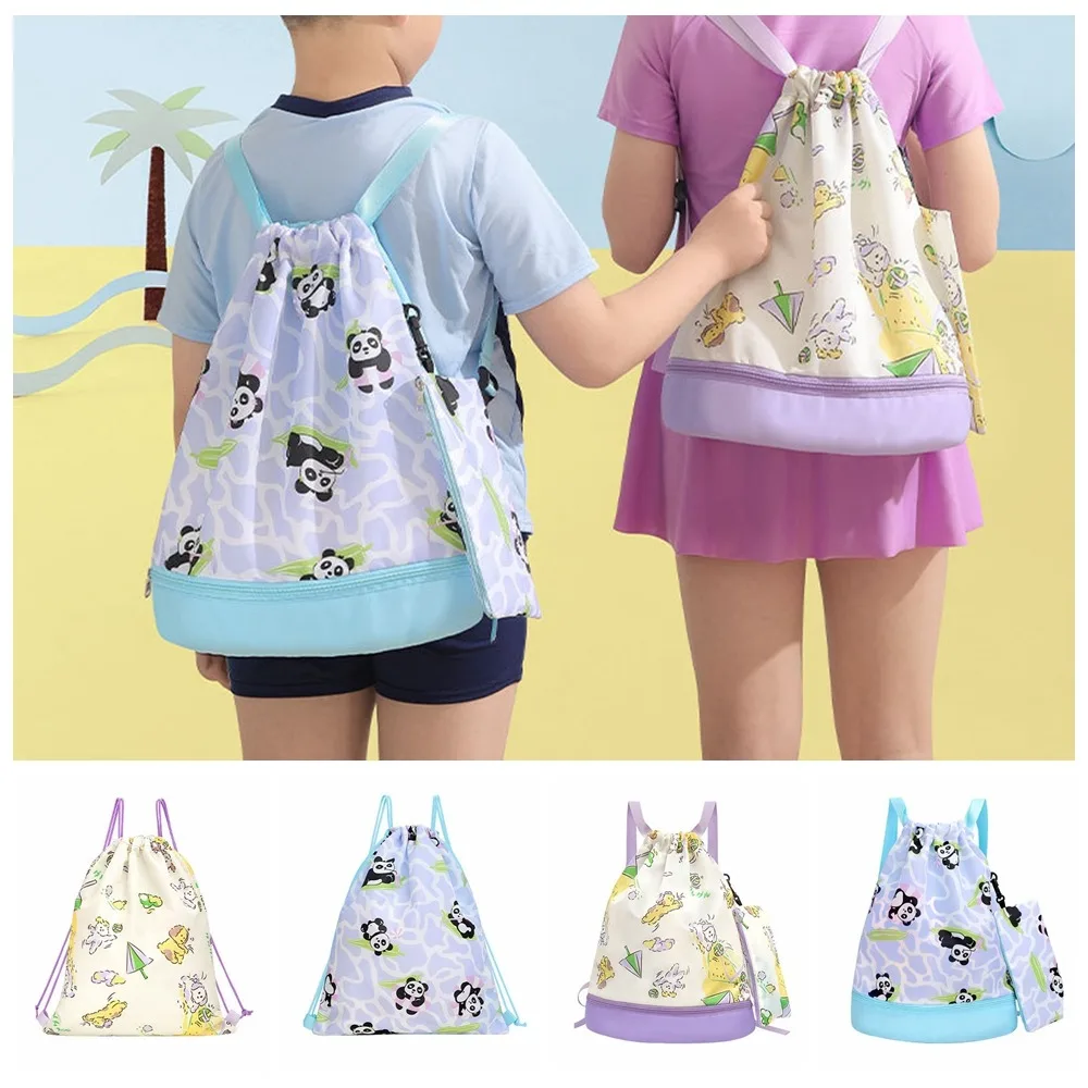 Waterproof Children's Swimming Bag Shoe Compartment Beam Mouth Beach Bag Cartoon Lightweight Swimm Storage Bag Boys Girls