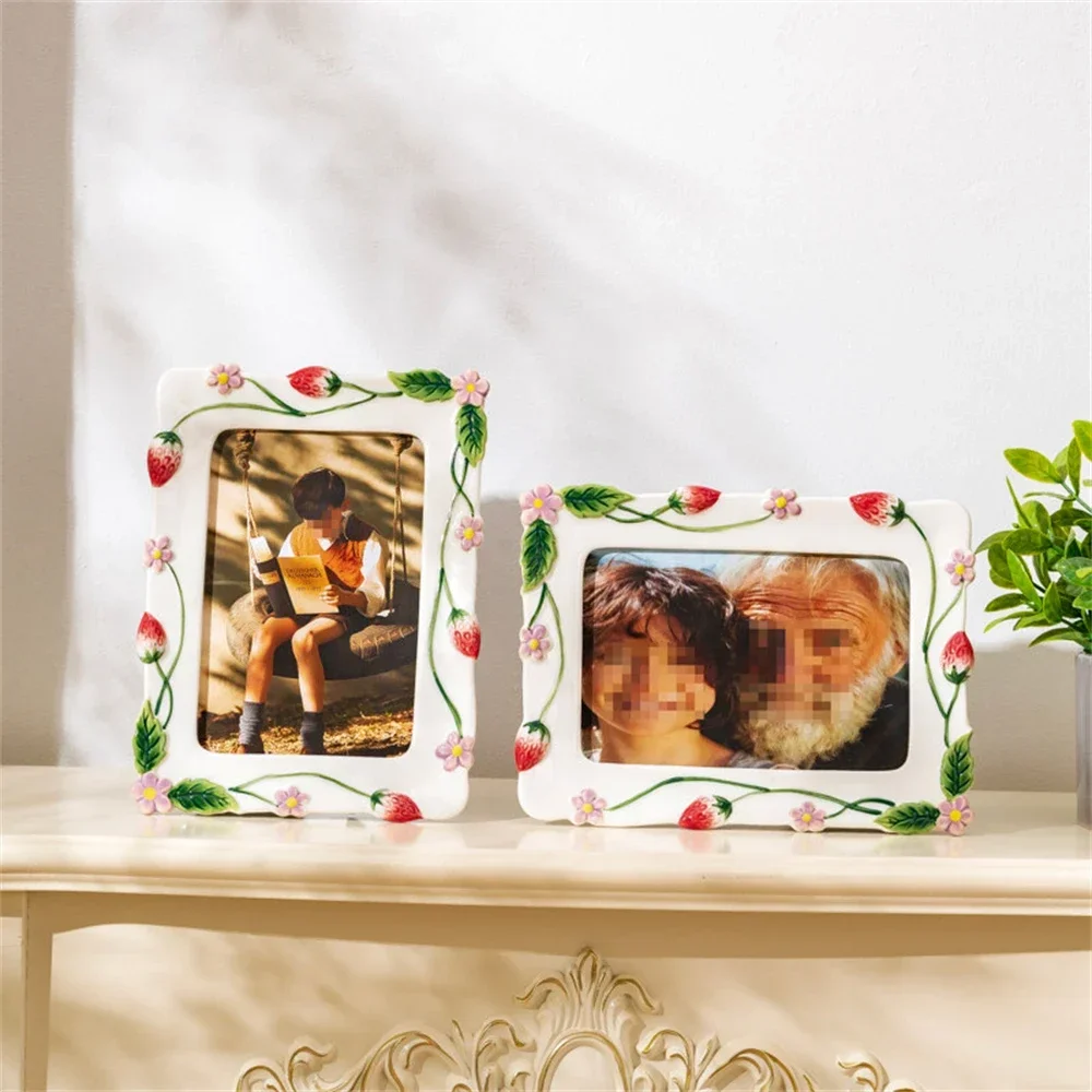 Ceramic Photo Frame With Glass Children's Pet Photo Memorial Three-Dimensional Desktop Home Decoration Decorative Photo Frame