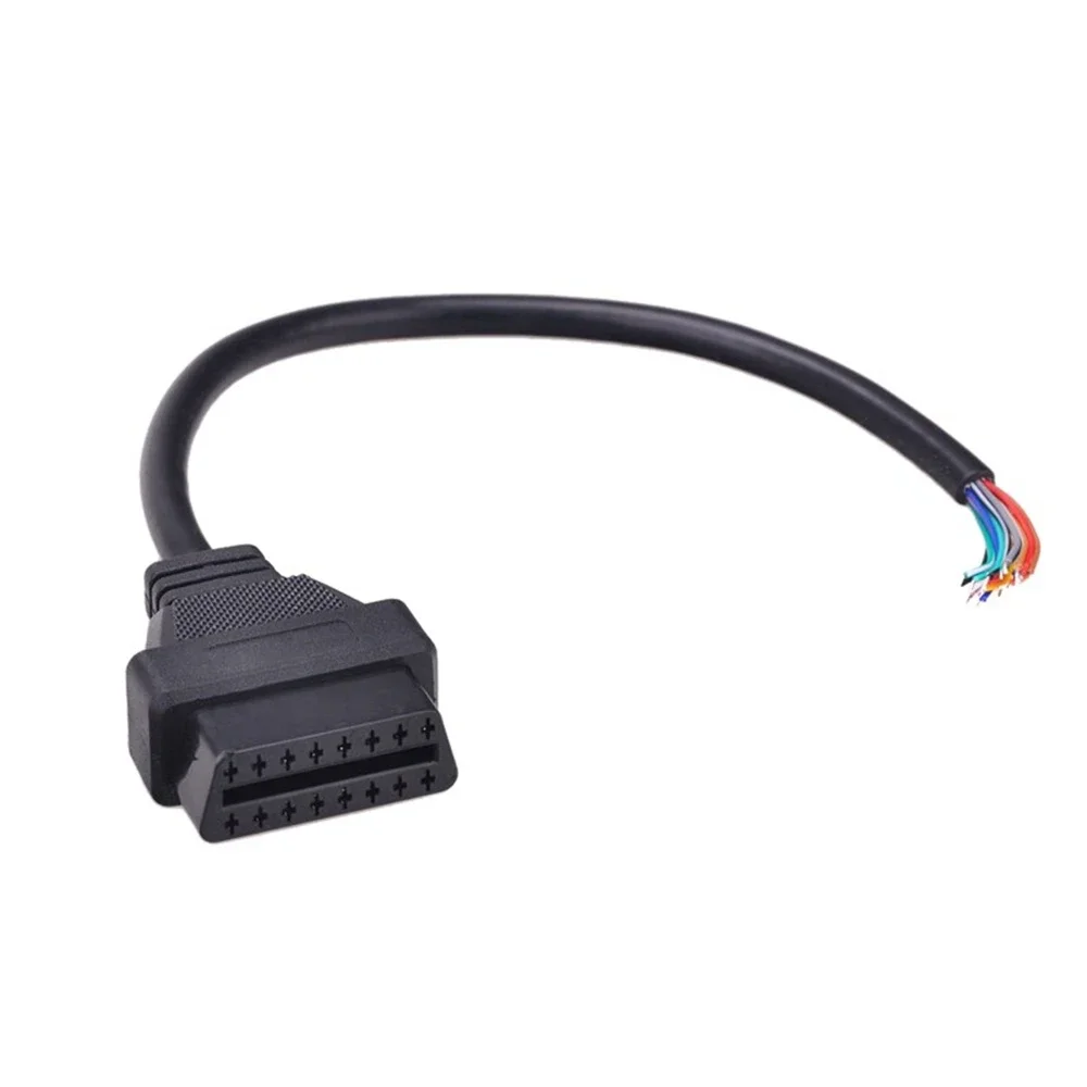 NEW OBD2 16Pin Male Plug Connector Auto Scanner Cables OBDII 16Pin Female Extension Cable 30CM Male/Female Opening Male Cable