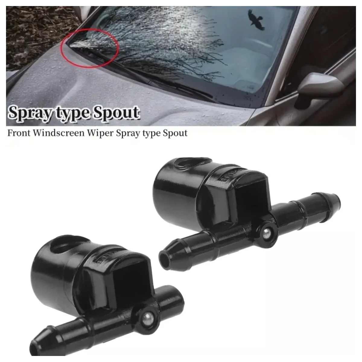 2PCS For Vauxhall Astra H Corsa D Zafira B Car Windscreen Washer Jets Nozzle Black 12782508 12782509 Car Exterior Accessories