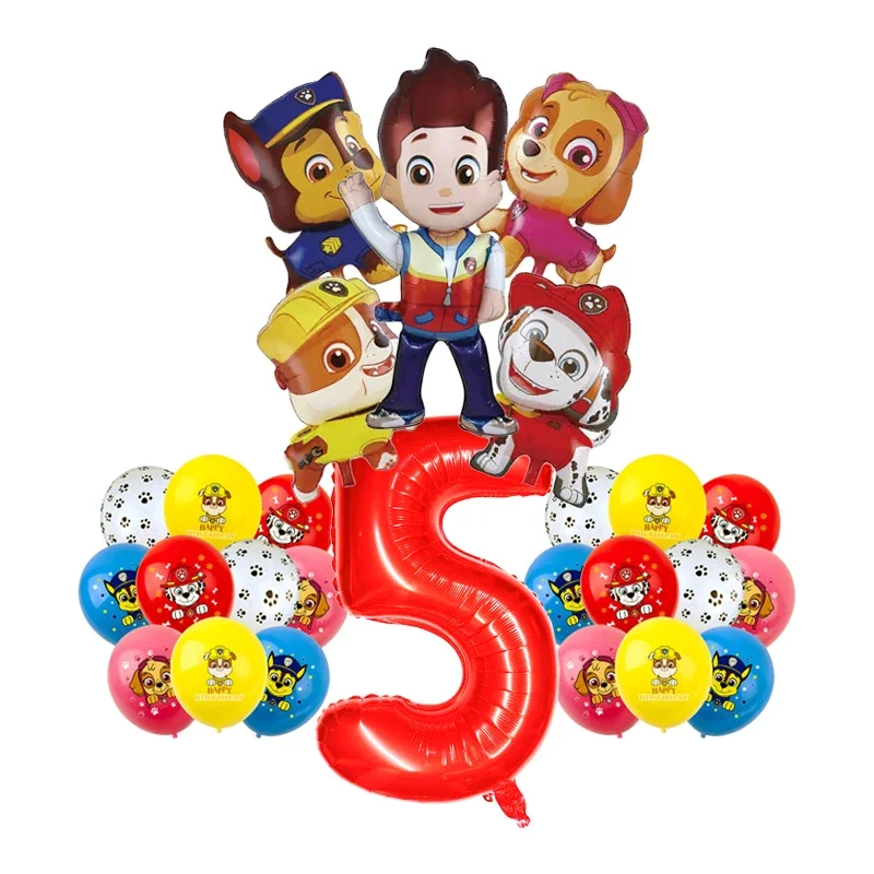 1 Satz Cartoon Paw Patrol Ryder Chase Marshall Skye Aluminiumfolienballon Kindergeburtstag Dekoration Partyzubehör Spielzeug Geschenk